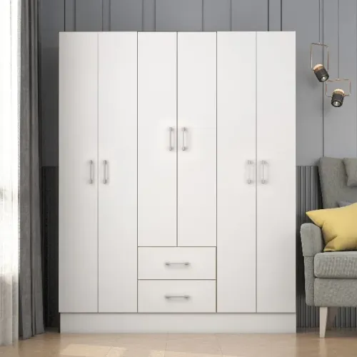 Guarda Roupa 6 Portas 2 Gavetas Novo