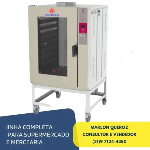  Forno Turbo A Gás 8 Esteiras Progás PRP-8000 Style G2 Novo