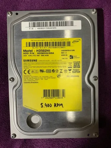 HD Samsung 500GB SATA 5400 RPM