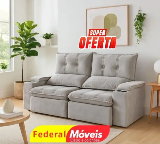 Sofá 2 Lugares Retrátil e Reclinável 2,24m - Novo! A melhor escolha para sua casa