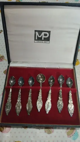 Jogo de talheres para café em prata