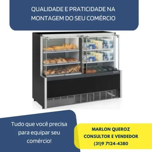 Balcão Quente/Frio Gelopar Vidro Reto 2 Placas Frias 1,40m Preto 127/220V