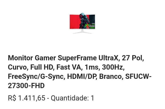 Monitor Gamer Superframe Ultrax 27'pol