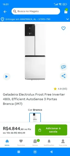 geladeira electrolux im7s branca NOVA
