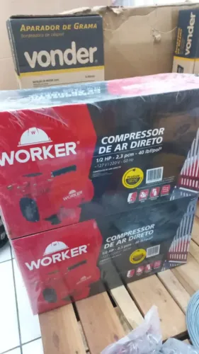 Compressor Ar Direto Tufão Bivolt Kit Pintura Worker Pistola