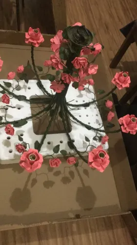 Lustre de Metal 9 Lâmpadas 70 cm altura x 80 largura