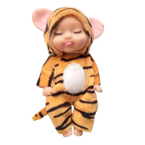 Boneca Bebê Fantasiada de Tigre Mini Bebê Reborn 