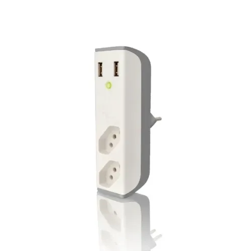 Filtro de Linha com Carregador USB Coletek White FL-USB21GWH USB 2.1A - WZetta