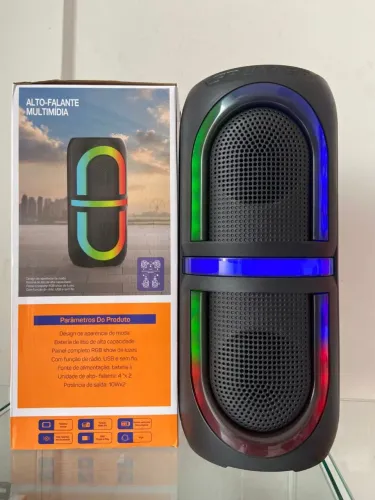 Caixa de Som Alto-Falante Multimídia Bluetooth Led RGB - MD-30280 iNova