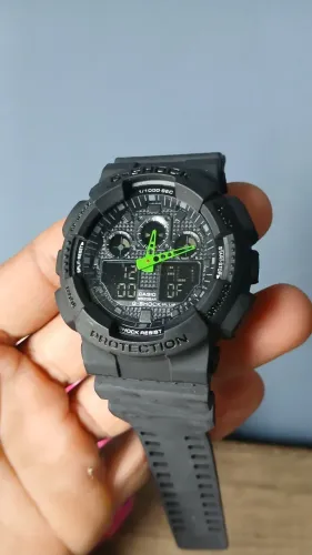 relógio g-shock ga-100 preto ponteiro azul masculino digital eletrônico