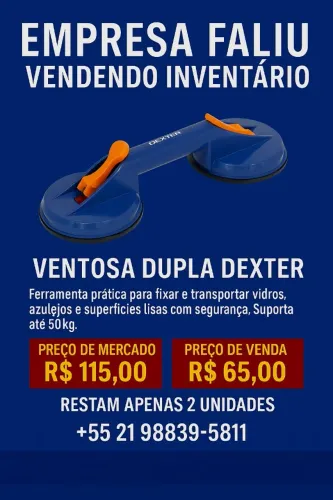 Ventosa Dexter (para placas solares e azulejos) - EMPRESA FALIU - QUEIMA TOTAL DE ESTOQUE