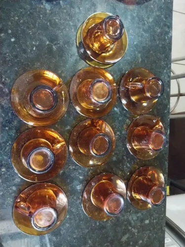 Conjunto de Xícaras  duralex de Café90 ml  Âmbar com Pires