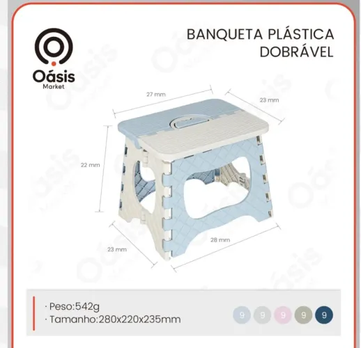 Banquinho Dobrável de Plástico - Oásis Market