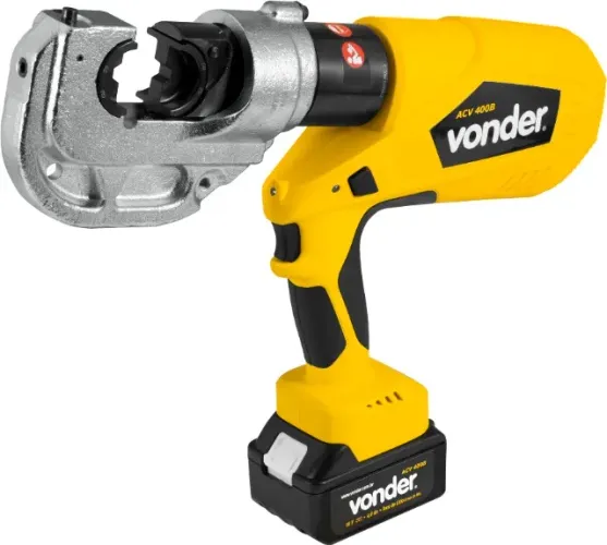 Alicate crimpador hidráulico, a bateria 18 V, ACV 400B, VONDER 