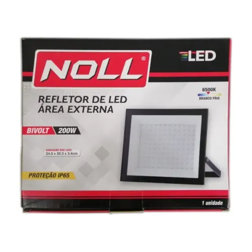 REFLETOR LED AREA EXTERNA NOLL 6500K 200W
