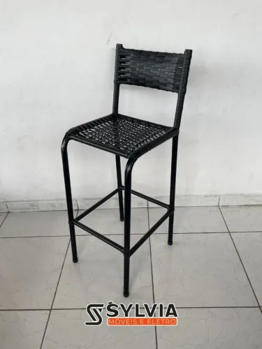 Banqueta Alta Preta para Área Gourmet