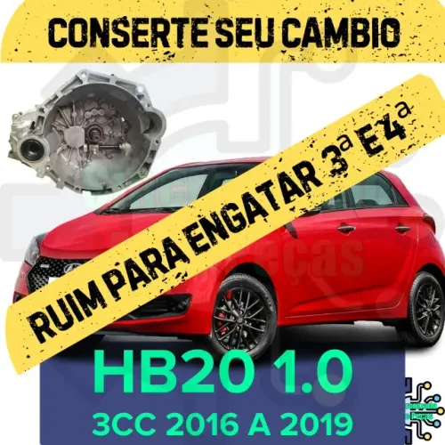 Conserto de cambio HB20 2016 em diante. Caixa de marcha Hyundai HB20 1.0 3cc