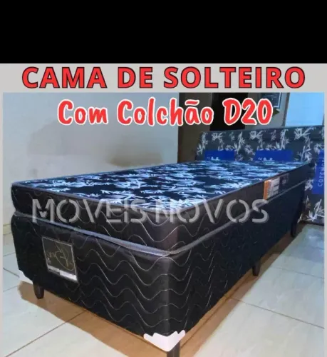Cama solteiro box com colchão completa Mega Promoção 