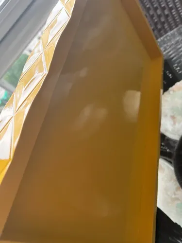 Bandeja Decorativa Amarela com espelho 
