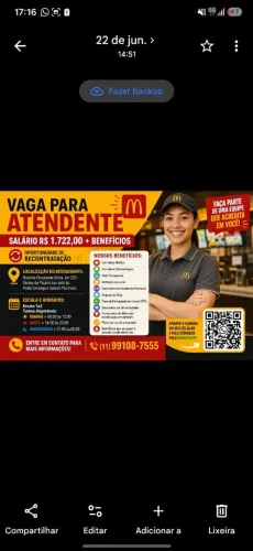 Estamos contratando maiores de 18 anos