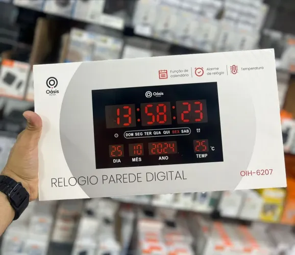 Relógio Digital LED de Parede (SOMOS LOJA)