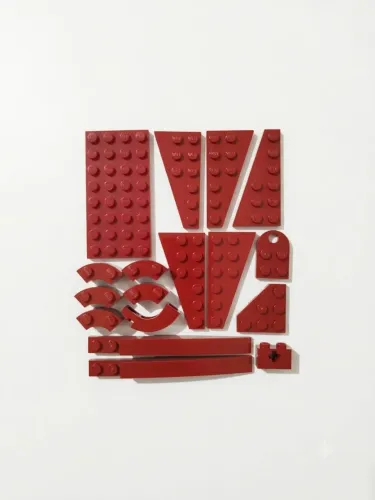 Peças de Lego original vermelho escuro