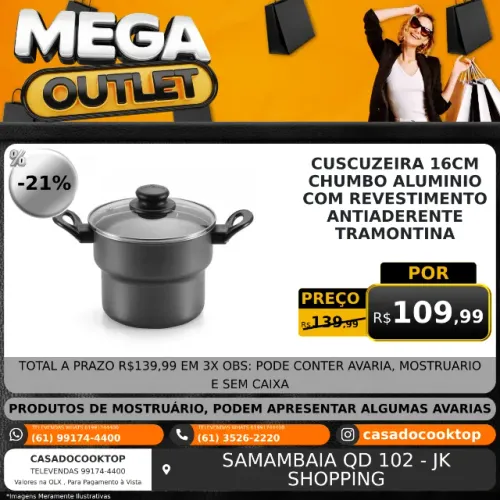 CUSCUZEIRA 16CM CHUMBO ALUMINIO COM REVESTIMENTO ANTIADERENTE TRAMONTINA 27805299