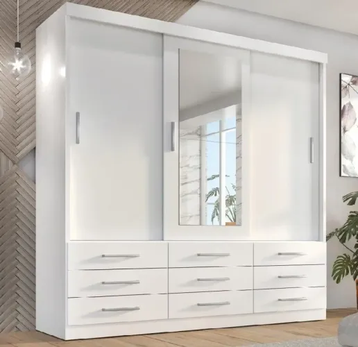 Guarda roupa 3 portas e 9 gavetas ótimo estado