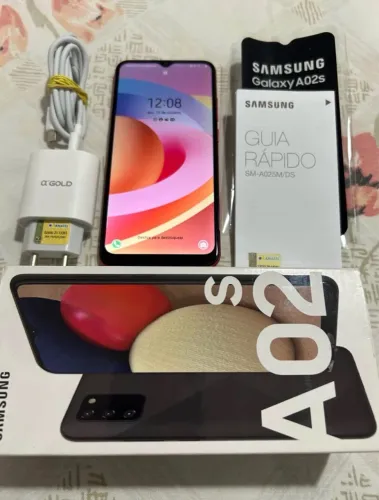 SANSUNG A02S TELA 6.5, DUAL CHIP, 32GB COM CAIXA E CARREGADOR