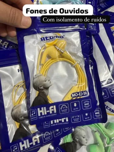 Fones de ouvidos Esterio Com fio Mo-EJ-36 Tecnologia Hi-fi Isolamento de ruídos