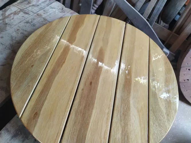 Tampo de mesa redondo ripado 60cm