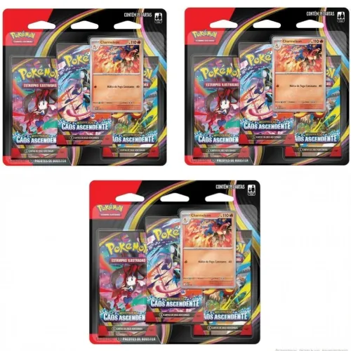 Kit 3 Blisters Triplo Pokémon TCG Caos Ancedente Português 