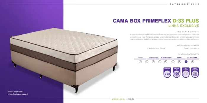 Cama Box Primeflex D-33 Plus Casal e Solteiro Nova