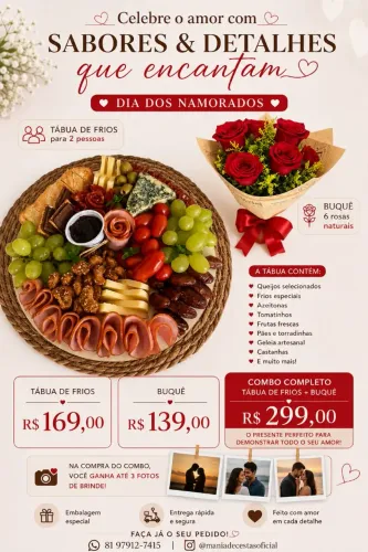 Tábua de frios especial Dia dos Namorados