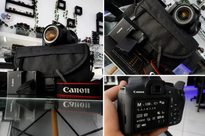Cânon 2000D com menos de 5 mil cliques com lente Nikon de brinde