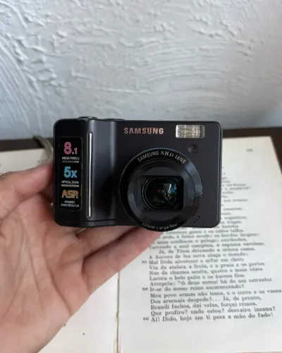 cybershot samsung s850 azul escuro completa - pronta pra uso!