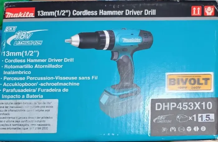 Makita Parafusadeira e Furadeira DHP453X10