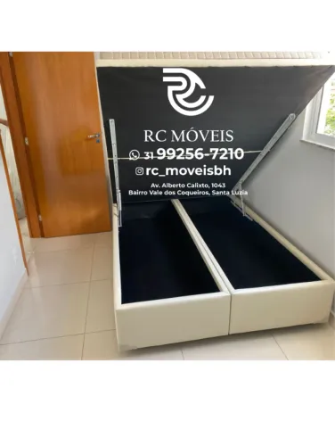 Cama Box Baú Queen 1,58x1,98 - Baú Bipartido Blindado