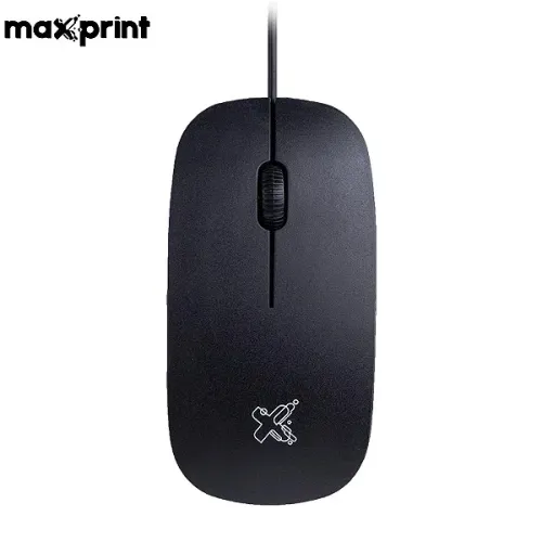 Mouse com Fio Optico USB 1200 DPI Ergonomico para PC e Notebook Preto - Maxprint Surface