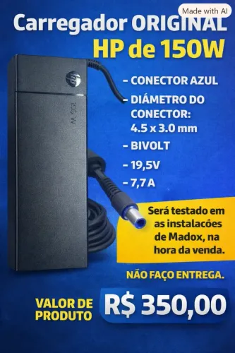 "ORIGINAL" FONTE-CARREGADOR NOTEBOOK HP 150W