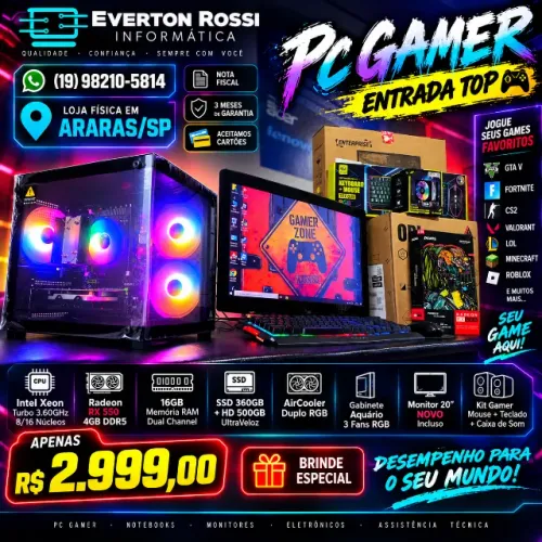 PC Gamer Entrada Novo Completo com Garantia