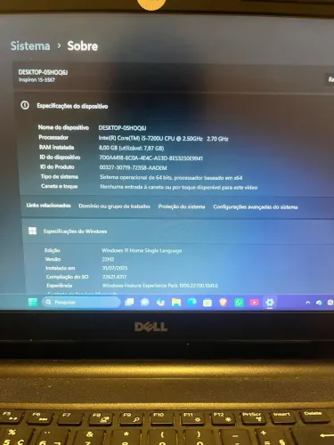 Notebook Dell inspiron 15