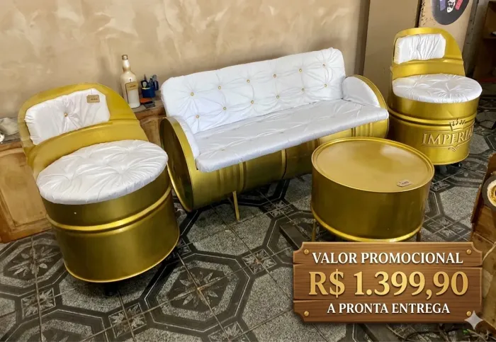 Jogo de poltronas tambor 