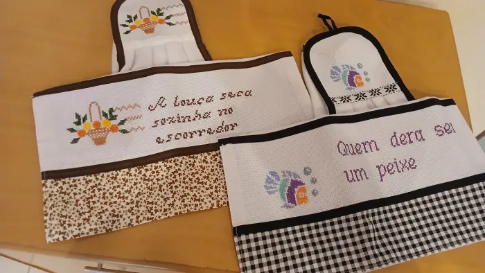 Kit de pano de prato+bate mão