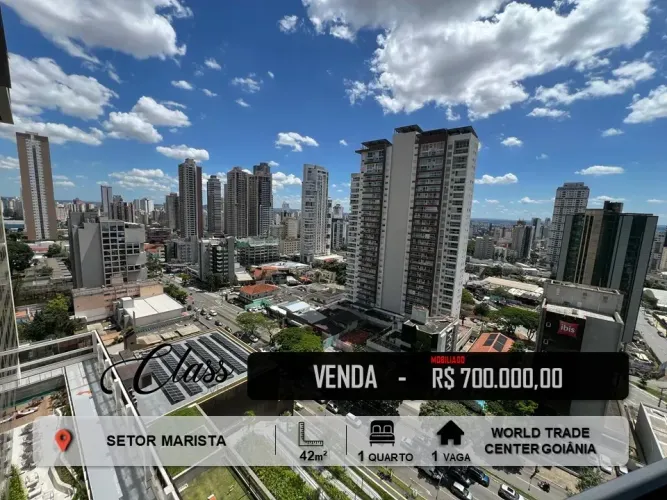 Studio Mobiliado de 42m² para venda no Setor Marista - Goiânia - GO