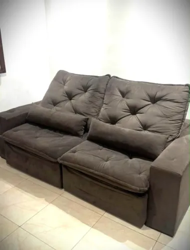 Sofa Retratil e Reclinavel de Veludo 2,40m