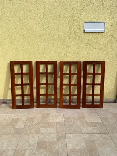 4 folhas de janela em madeira JATOBÁ