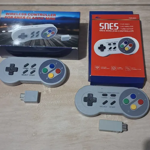 2 Controles sem fio para Nes e Snes Mini