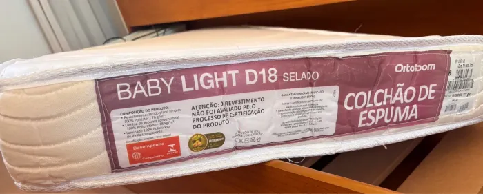 COLCHÃO ORTOBOM BERÇO AMERICANO BABY LIGHT D18 - 0,70X1,30X0,12