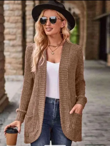 Cardigã casual M disponível cores Cáqui e preto